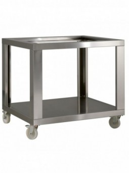 Imitation stainless steel support for 2xGL6/33, with wheels, 2 with brakes
