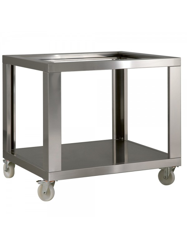Imitation stainless steel support for 2xGL6/33, with wheels, 2 with brakes
