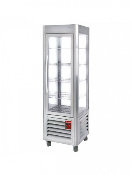 Panoramic display, 5 shelves, 360 LT, Stainless steel.