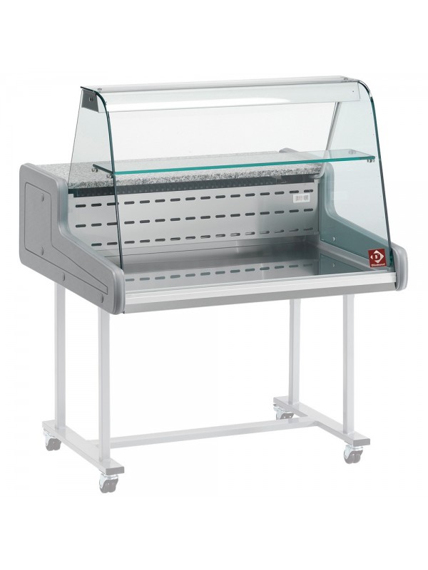 Refrigerated display counters - curved glass panel