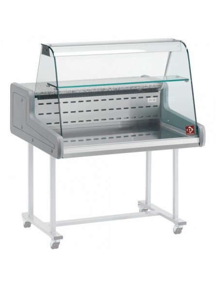 Refrigerated display counters - curved glass panel