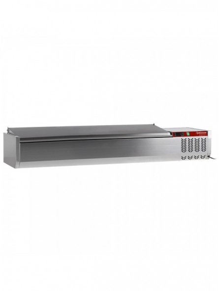 Topping shelf  7x GN 1/4 - 150 mm, with stainless steel lid