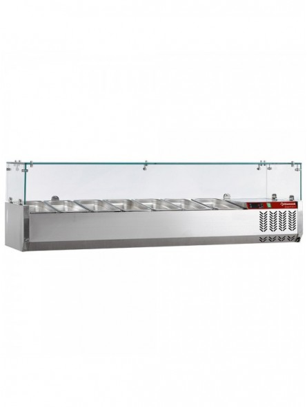 Refrigerated structure 7x GN 1/4 - 150 mm, with sneezeguard