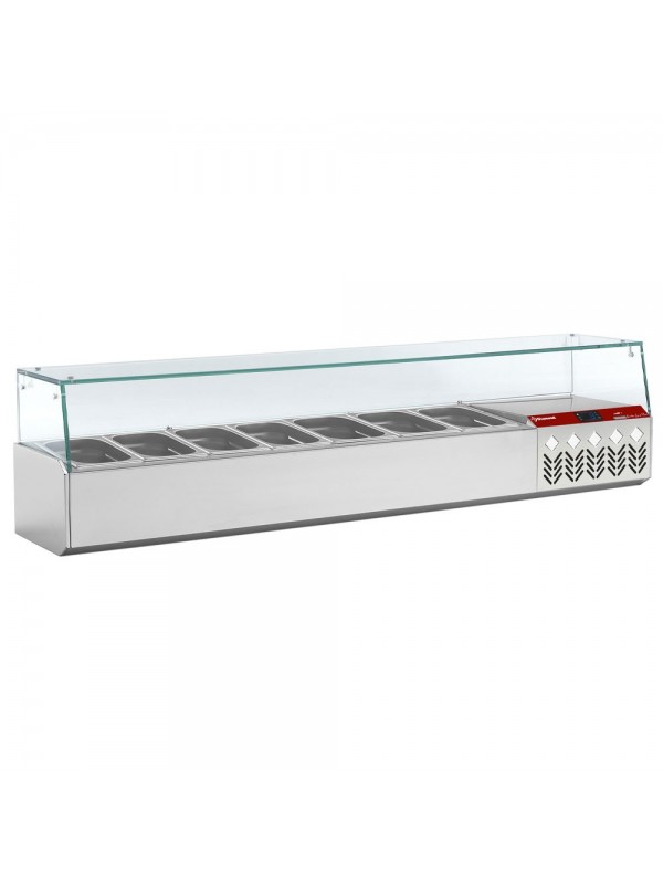 Gekoelde structuur GN 6x1/4, 1x1/9,  met rechte ruit