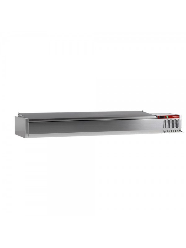 Topping shelf 10x GN 1/4 - 150 mm, with stainless steel lid