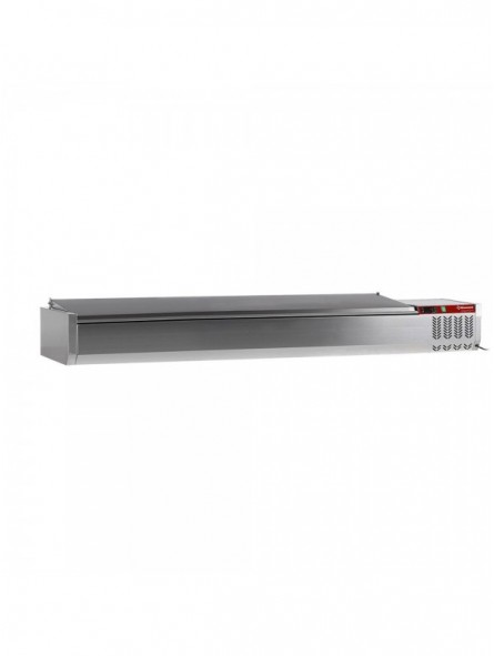 Topping shelf 10x GN 1/4 - 150 mm, with stainless steel lid