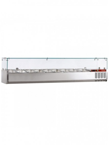 Refrigerated structure 10x GN 1/4 - 150 mm, with sneezeguard