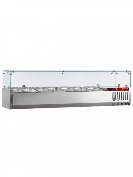Refrigerated structure 7 x GN1/3 - 150 mm, with sneezeguard