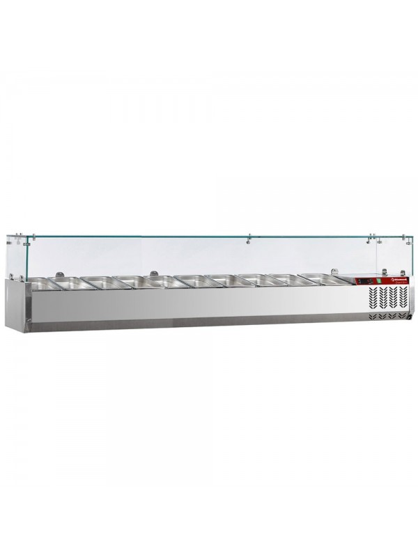 Refrigerated structure 9x GN 1/3 - 150 mm, with sneezeguard