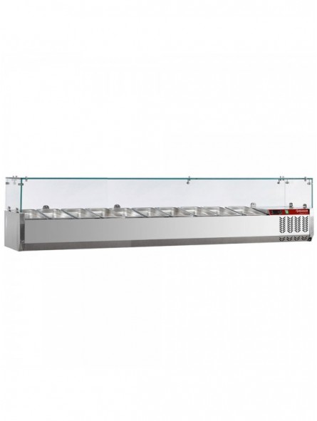 Refrigerated structure 9x GN 1/3 - 150 mm, with sneezeguard