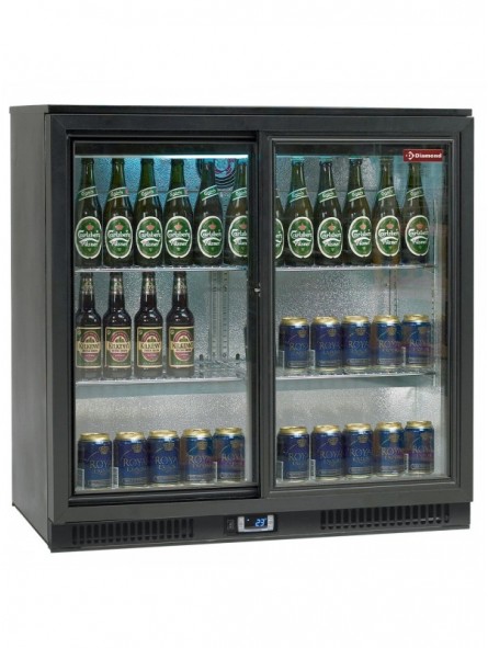 Ventilated bottle cooler, "Back Bar", 2 sliding doors