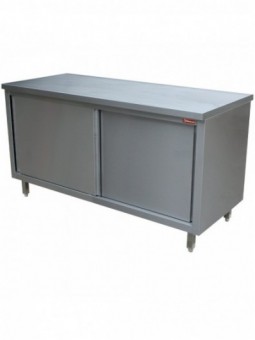 Table on neutral cupboard, sliding doors, "pass through"