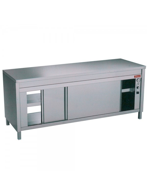 Table sur armoire chauffante "traversante centrale"