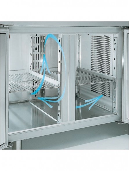 Ventilated cooling table, 3 doors GN 1/1, group on the left