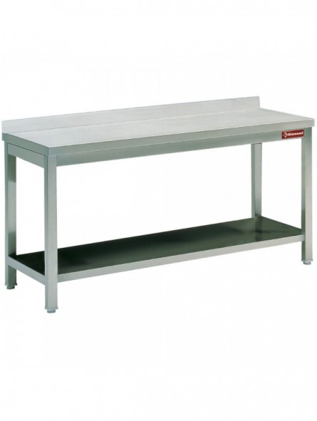 Work table with  undershelf + rear edge
