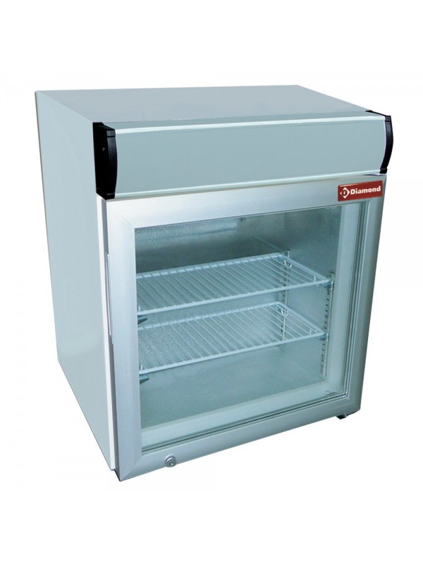 Vitrine tafelmodel negatieve T°, 50 liter, met lichtbak