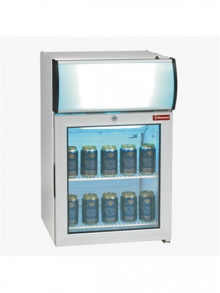 Vitrine tafelmodel positieve T°, 60 liter, met lichtbak