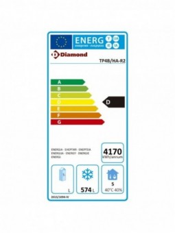 Wand  diepvriestafel, geventileerd, 4 deuren EN 600x400, 760 liter