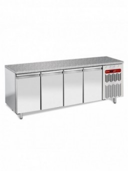 Table frigorifique, ventilée, 4 portes EN 600x400 - Top en granit