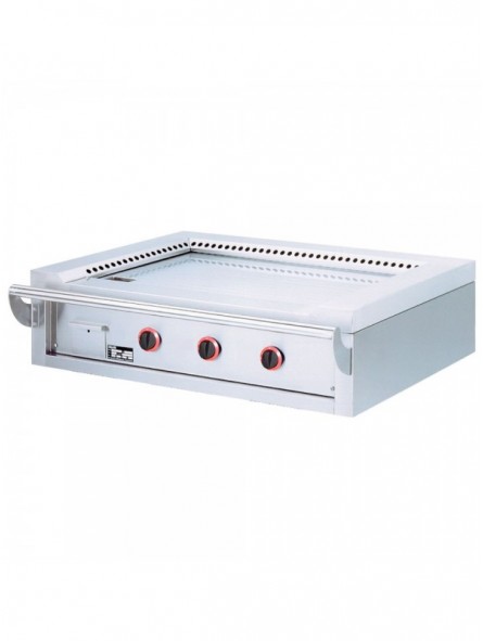 Gas "Teppanyaki" plate, 3 areas (3x 7 kW), for the table -Top-