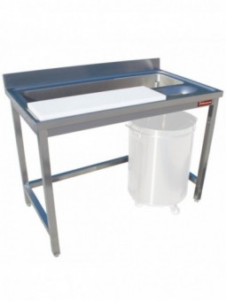 Voorbereidingstafel en wassen van groenten, wand