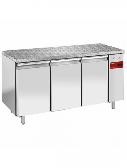 Refrig. table, vent., 3 doors EN 600x400 - Granite Top (without group)