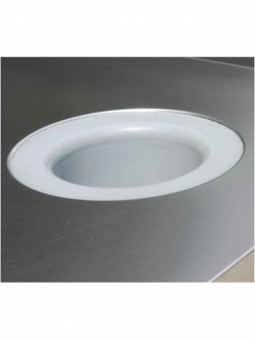 Sorting table with opening for waste