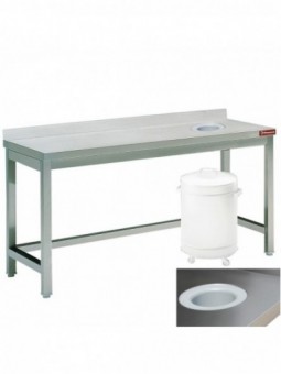 Sorting table with opening for waste + bord