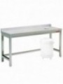 Sorting table with opening for waste