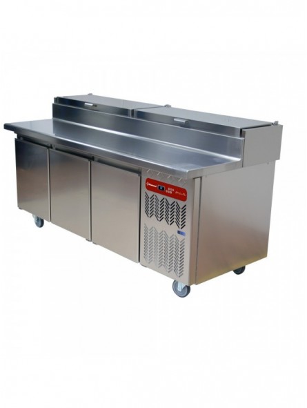 Refrigerated table, ventilated, 3 doors EN 600x400, refrigerated structure GN 10x 1/3