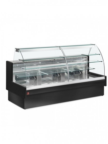 Refrigerated display counter, static, drawer system, without reserve - BLACK