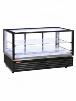 Heated display case EN or GN, ventilated, 2 levels, BLACK
