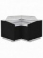 Closed corner 90°, ventilated, low glass - BLACK