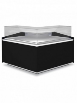 Open corner 90°, ventilated, low glass - BLACK