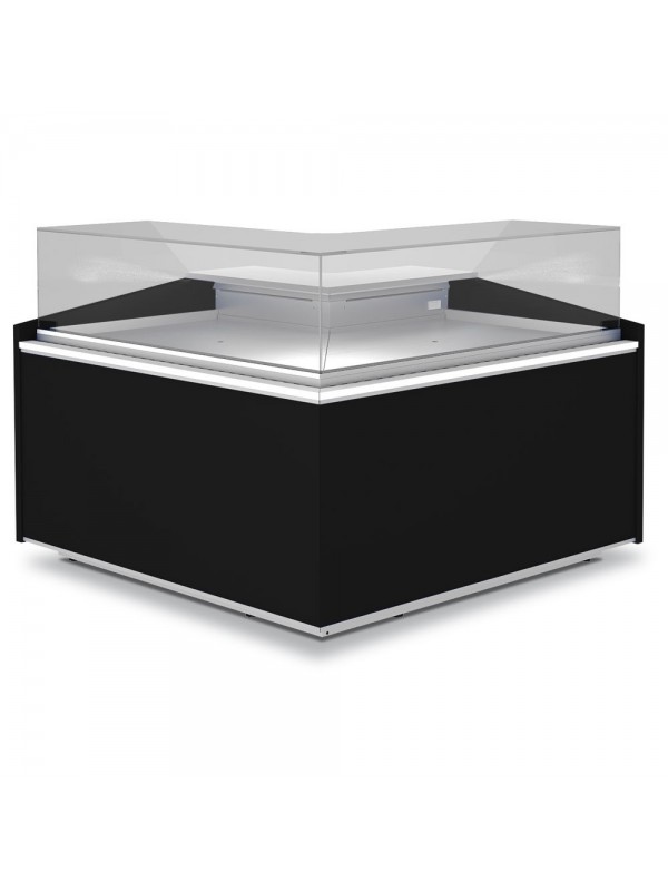 Open corner 90°, ventilated, low glass - BLACK