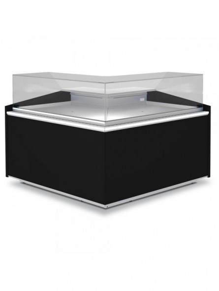 Open corner 90°, ventilated, low glass - BLACK