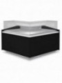 Open corner 90°, ventilated, low glass - BLACK