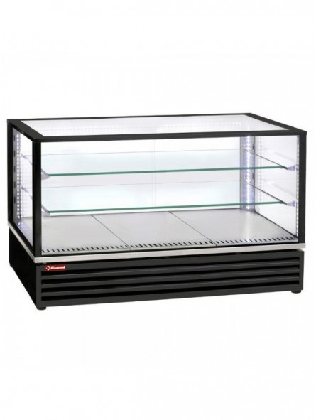 Refrigerated display, EN or GN, ventilated, 3 levels, BLACK