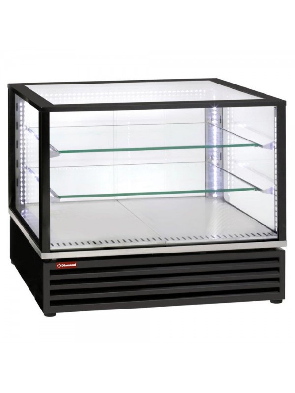 Refrigerated display, EN or GN, ventilated, 3 levels, BLACK
