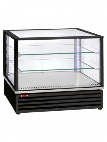 Refrigerated display, EN or GN, ventilated, 3 levels, BLACK