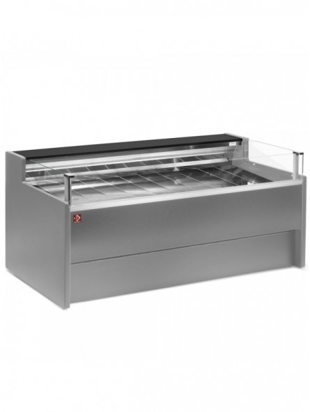 Refrigerated display counter with glass Self-service, ventilated, with reserve - GREY