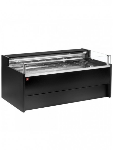 Refrigerated display counter with glass Self-service, ventilated, with reserve - BLACK