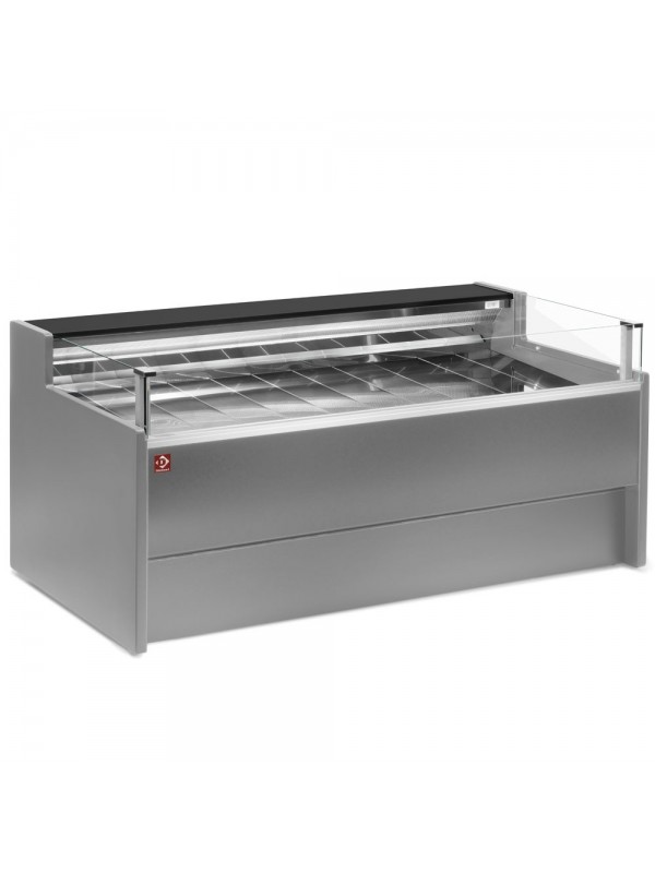 Refrigerated display counter with glass Self-service, ventilated, with reserve - GREY