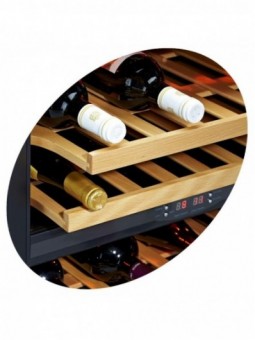 Glazed wine cellar, ventilated, 160 Lt., 2 T°, BLACK