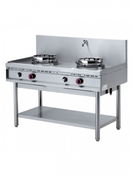 Gas wok stove, 2 fires (13 kW)