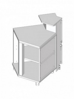 Neutral angle - open 45°, with service tablet