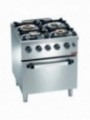 Gas range 4 burners, with oven GN 2/1
