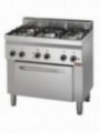 Gas range 5 burners, electric convection oven 4x GN 1/1