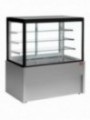 Comptoir vitrine panoramique, chauffante, 4 niveaux, sans réserve - GRIS