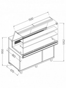 Gekoelde & verwarmde vitrine toonbank EN & GN, hoog glas, statisch, zonder reserve